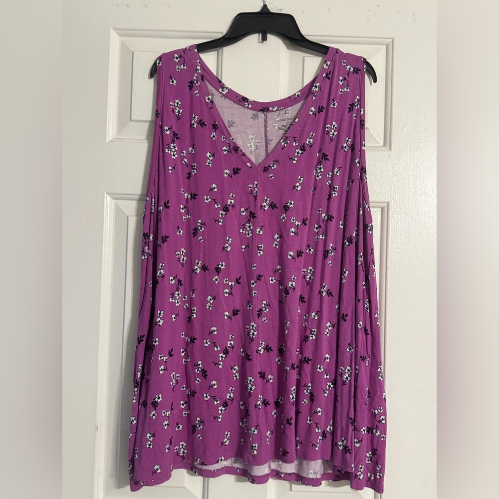 Lane Bryant Purple Floral Tank Top